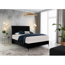 Kontinentālā gulta Blanca 160x200, melna, audums Lux 10