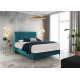 Kontinentālā gulta Blanca 160x200, zila, audums Lux 38