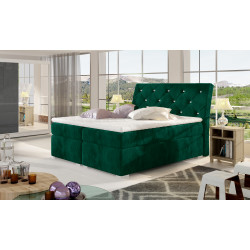 Kontinentālā gulta ar gultas kasti Balvin 140X200, zaļa, audums Kronos 19