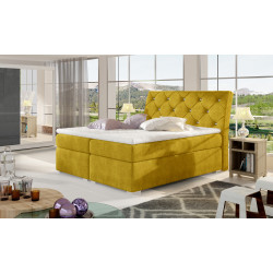 Kontinentālā gulta ar gultas kasti Balvin 180X200, dzeltena, audums Omega 68