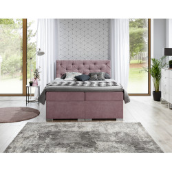 Kontinentālā gulta ar gultas kasti Balvin 160X200, rozā, audums Soro 61