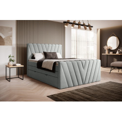 Kontinentālā gulta ar gultas kasti Candice 160X200, pelēka, auduma Vero 4