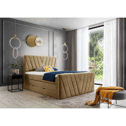Kontinentālā gulta ar gultas kasti Candice 160X200, brūna, audums Nube 20