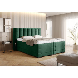 Elektriskā kontinentālā gulta Veras 160x200, zaļa, audums Lux 35