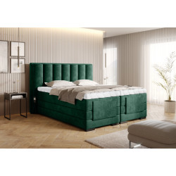 Elektriskā kontinentālā gulta Veras 160x200, zaļa, audums Nube 35