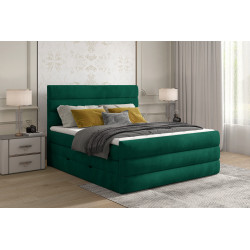 Kontinentālā gulta ar gultas kasti Cande 180x200, zaļa, audums Monolith 37