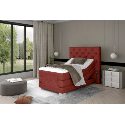 Elektriskā kontinentālā gulta Āboliņš 90x200, sarkans, audums Dora 63