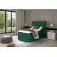 Elektriskā kontinentālā gulta Āboliņš 90x200, zaļš, audums Kronos 19