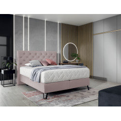 Kontinentālā gulta Cortina 140x200, rozā, audums Loco 24