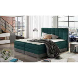 Kontinentālā gulta ar gultas kasti Damaso 140X200, zaļa, audums Dora 85, Dora 90