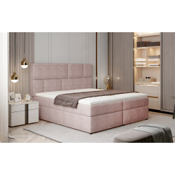 Kontinentālā gulta ar veļas kasti Florence 160x200, rozā, audums Omega 91