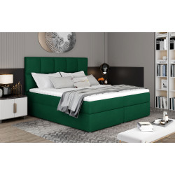 Kontinentālā gulta ar veļas kasti Glossy 165x210, zaļa, audums Kronos 19
