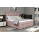 Kontinentālā gulta ar gultas kasti Glossy 165x210, rozā, audums Omega 91