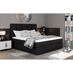 Kontinentālā gulta ar gultas kasti Glossy 185x210, melna, audums Soft 11