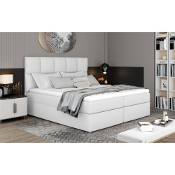 Kontinentālā gulta ar gultas kasti Glossy 185x210, balts, audums Soft 17