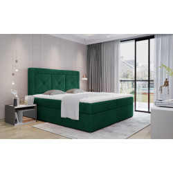 Kontinentālā gulta ar gultas kasti Idris 140x200, zaļa, audums Monolith 37