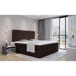 Kontinentālā gulta ar gultas kasti Idris 160x200, melns, auduma Paklājiņš Velvet 29