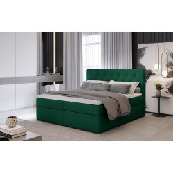 Kontinentālā gulta ar gultas kasti Loree 140X200, zaļa, auduma Monolith 37