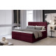 Kontinentālā gulta ar gultas kasti Loree 160X200, sarkans, auduma paklājiņš Velvet 68