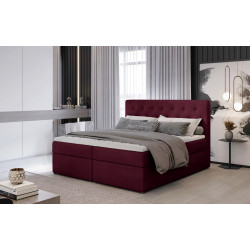 Kontinentālā gulta ar gultas kasti Loree 160X200, sarkans, auduma paklājiņš Velvet 68