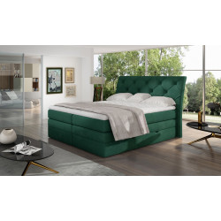 Kontinentālā gulta ar gultas kasti Mirabel 180X200, zaļa, audums Kronos 19