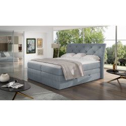 Kontinentālā gulta ar gultas kasti Mirabel 160X200, zils, audums Solar 70