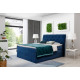 Kontinentālā gulta ar gultas kasti Mirabel 140X200, zils, auduma Paklājiņš Velvet 79