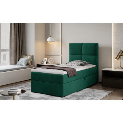 Kontinentālā gulta ar gultas kasti Rivia 90x200, zaļa, auduma Monolith 37