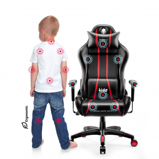 Bērnu krēsls Kido no Diablo X-One 2.0: melni sarkans