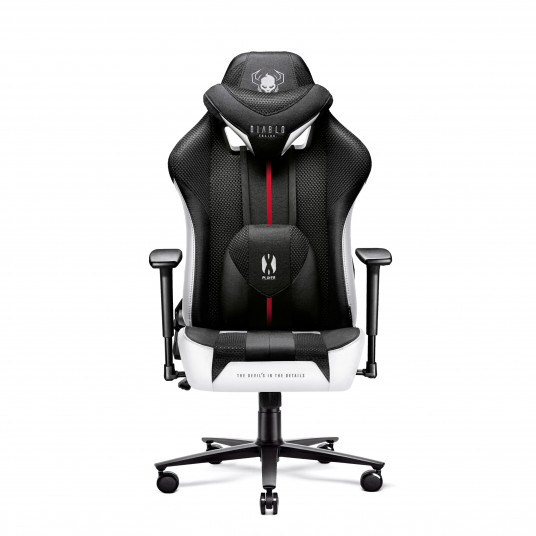 Spēļu krēsls Diablo X-Player 2.0 Textile Normāls izmērs: balts-melns
