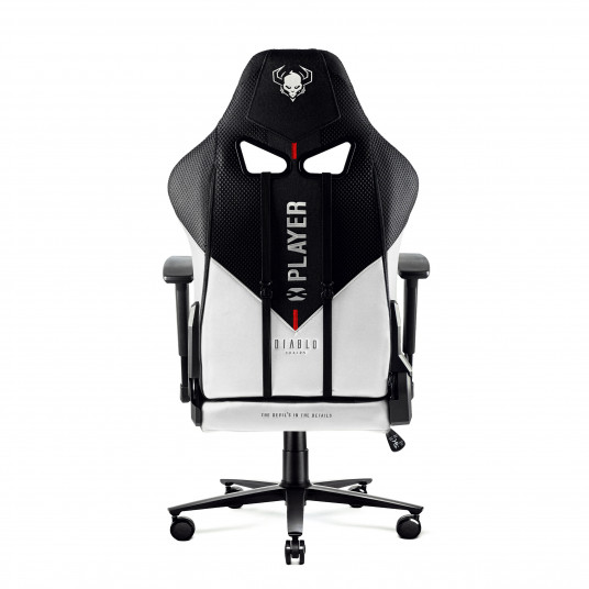 Spēļu krēsls Diablo X-Player 2.0 Textile Normāls izmērs: balts-melns