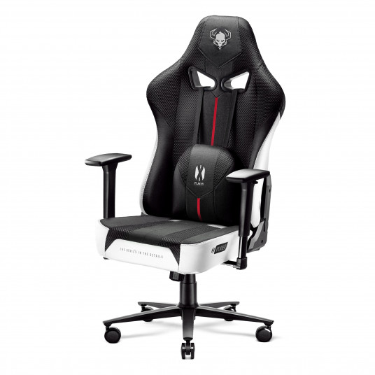 Spēļu krēsls Diablo X-Player 2.0 Textile King Izmērs: balts-melns