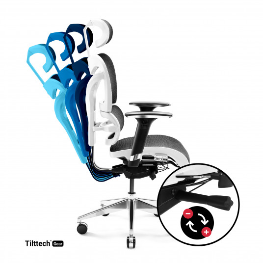 Ergonomisks krēsls DIABLO V-COMMANDER: balts-melns