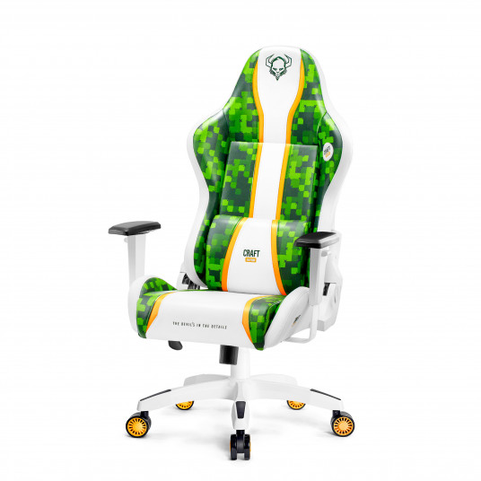 Spēļu krēsls Diablo X-One Craft Normāls izmērs: balti zaļš