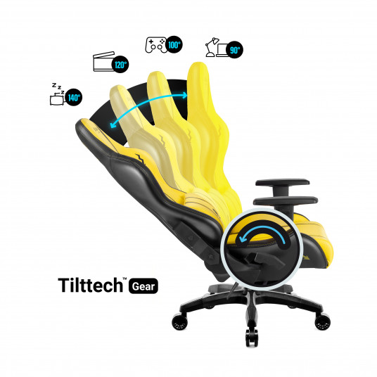 Spēļu krēsls Diablo X-One 2.0, parastais izmērs: elektrisks, dzeltens