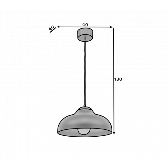 Griestu lampa Desolo, 40x130x40cm, melna