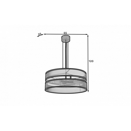 Griestu lampa Orabela, 55x120x55cm, melna