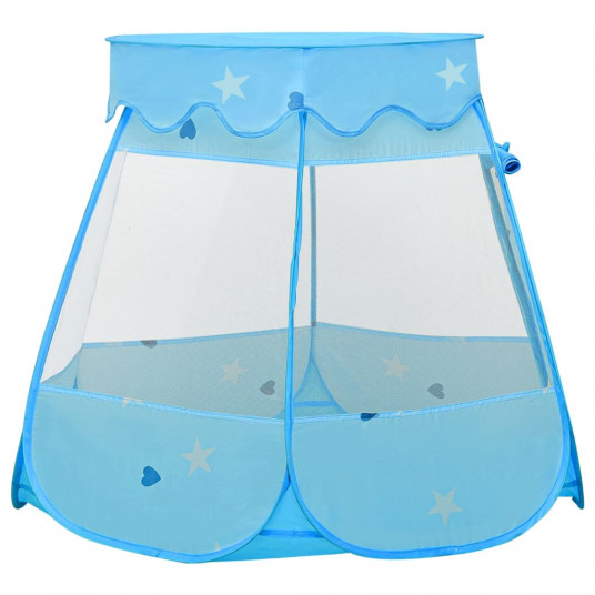 Rotaļu telts ar 250 bumbiņām, zila, 102x102x82 cm