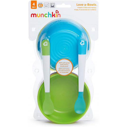 MUNCHKIN barošanas komplekts 10gb 4m+ Love a Bowls 01210602