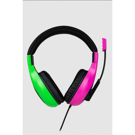 Austiņas Bigben Stereo Headset Wired, Pink&Green