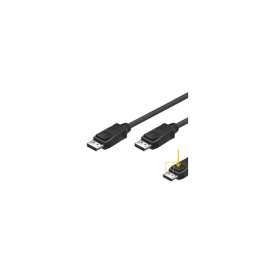 1m Display Port Cable, 2x 20-pin male, double shielded, black, ACC