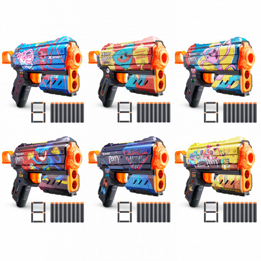 X-SHOT rotaļu pistole "Poppy Playtime", Skins 1. Flux sērija, sortiments, 36649