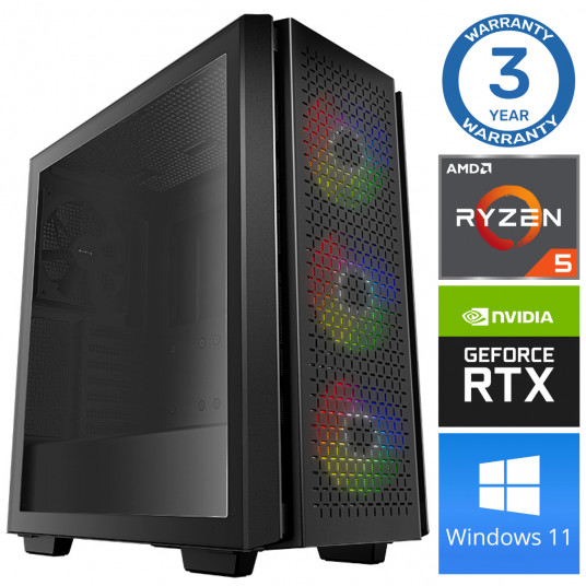 INTOP Ryzen 5 5600X 32GB 480SSD M.2 NVME RTX4060Ti 8GB WIN11Pro