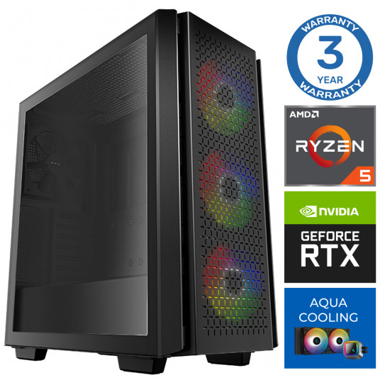 INTOP AQUA Ryzen 5 7600X 16GB DDR5 1TB SSD M.2 NVME RTX4060Ti 8GB no-OS