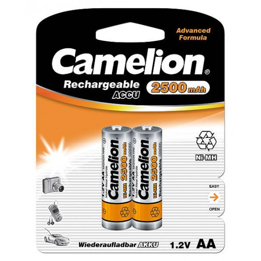 Camelion AA/HR6, 2500 mAh, Rechargeable Batteries Ni-MH, 2 pc(s)