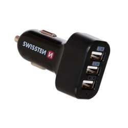 Swissten Tripple Premium Car charger USB 2.1A + 2.1A + 1A Black