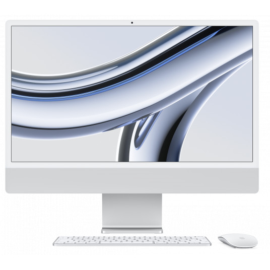 Galddators Apple iMac 24" 4.5K Retina Apple M3, 8C CPU, 8C GPU, 8GB RAM, 256GB SSD, Silver, MQR93ZE/A