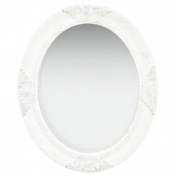 Baroka stila sienas spogulis, 50x60 cm, balts