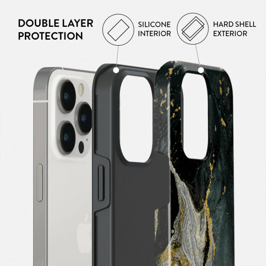Vāciņš Burga iPhone 14 Pro Northern Lights - Marble Tough