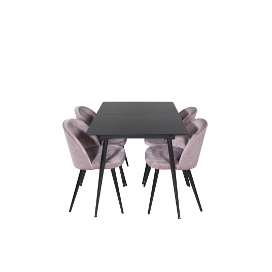 Ēdamistabas galds Silar ar 4 krēsliem Velvet